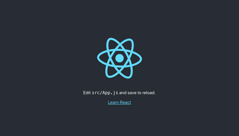 React default landing page